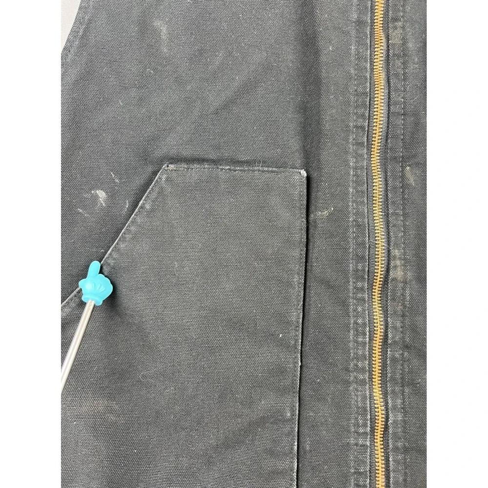 Carhartt V01 Duck Vest Mens 2XL Regular Black Quilt Lined Workwear Graphic Good